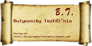 Bulyovszky Teofánia névjegykártya
